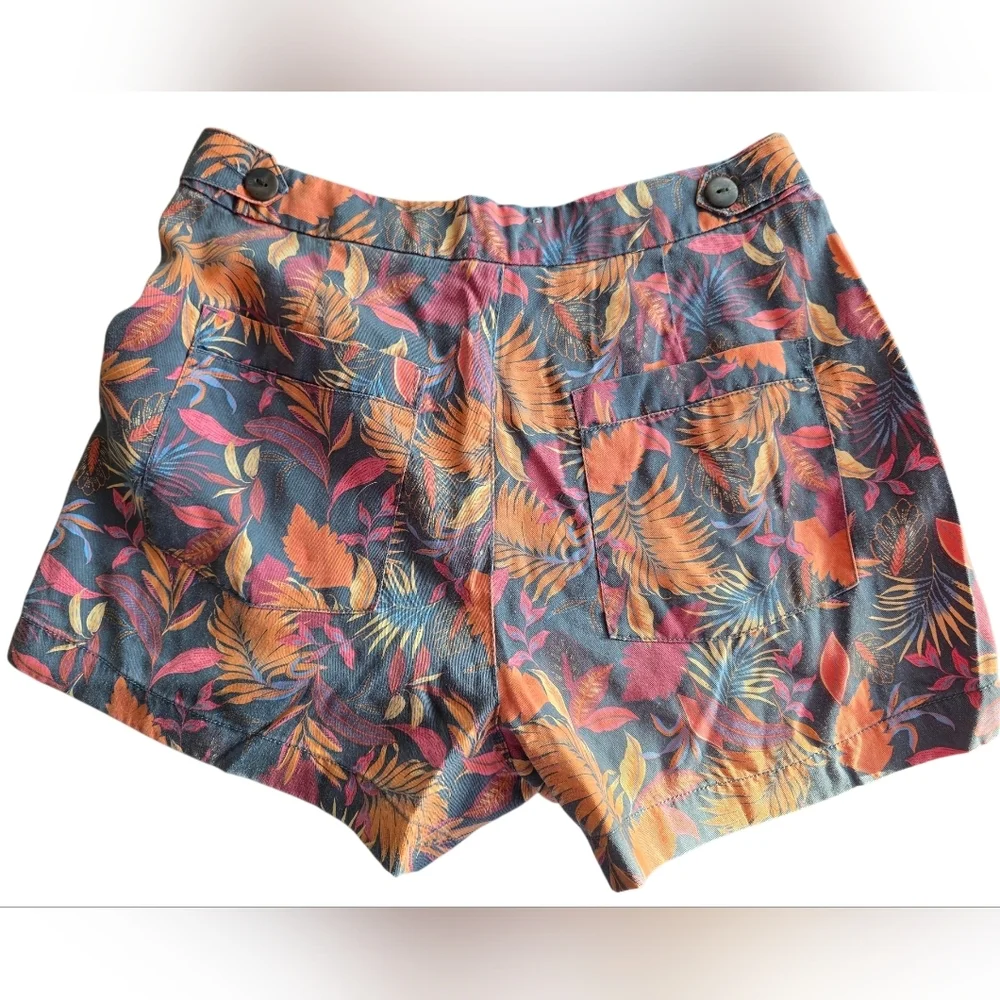 Nicole Miller New York Women's Tropical Print Chino Shorts Size 6 - Picture 2 of 9
